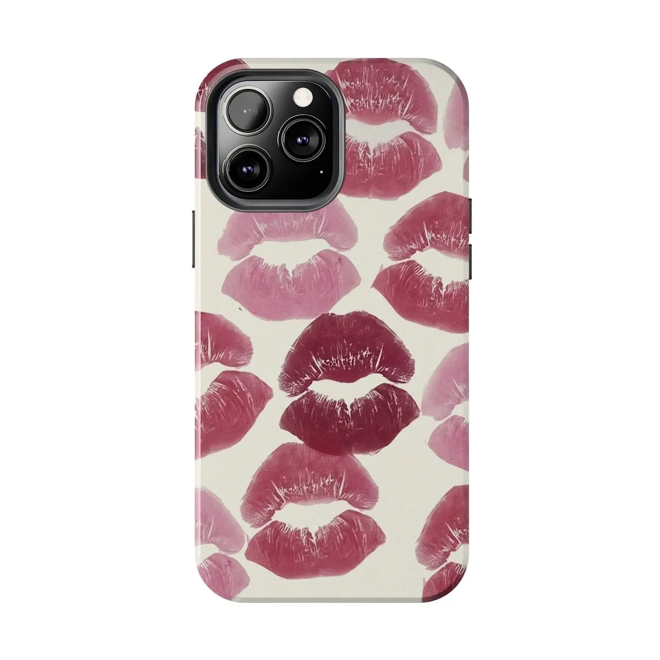 Lip Print Kiss Case for Girls Shockproof Protective Phone Case for iPhone 17 ProMax 17Air 16Pro 15 14 Leopard Print Design Anti Fall Cover F