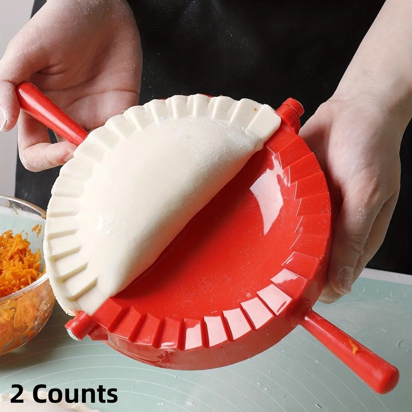 Plastic Dumpling Maker, 2 Count Hand-Made Dumpling Mold, Durable Plastic Material, Ideal for Home & Commercial Use, Easy-To-Use Design, Kitchen Gadgets