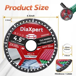 Composite multi functional cutting blade for tiles slate marble color steel tile iron sheet metal angle grinder brazing dry cutting sharp durable no chipping for masonry
