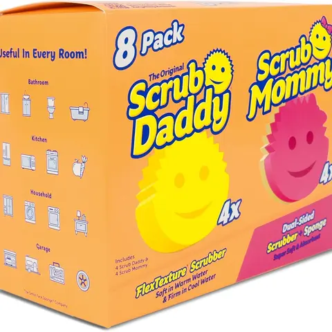 8-Pack Scrub Daddy & Scrub Mommy Sponges Kitchen Sponges - Scratch-Free for Dishes & Multipurpose Cleaning - BPA Free & Made with Polymer Foam - Stain & Odor Resistant
