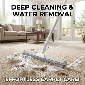 Multifunction Floor Squeegee, High-Density Silicone Magic Broom, Pet Hair Remover for Carpet, Window, Bathroom Kitchen Floor, Streak-Free Water & Dust Sweeper