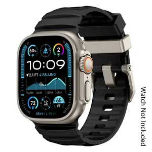 Waterproof Sport Bands Compatible for apple watch Ultra 3/ Ultra 2/SE/Series 10/9/8/7/6/5/4/3/2/1, Replacement Wristbands for Men & Women, Smart Watch Strap (Watch Not Included) Only Band -49/46/45/44/42mm-Black