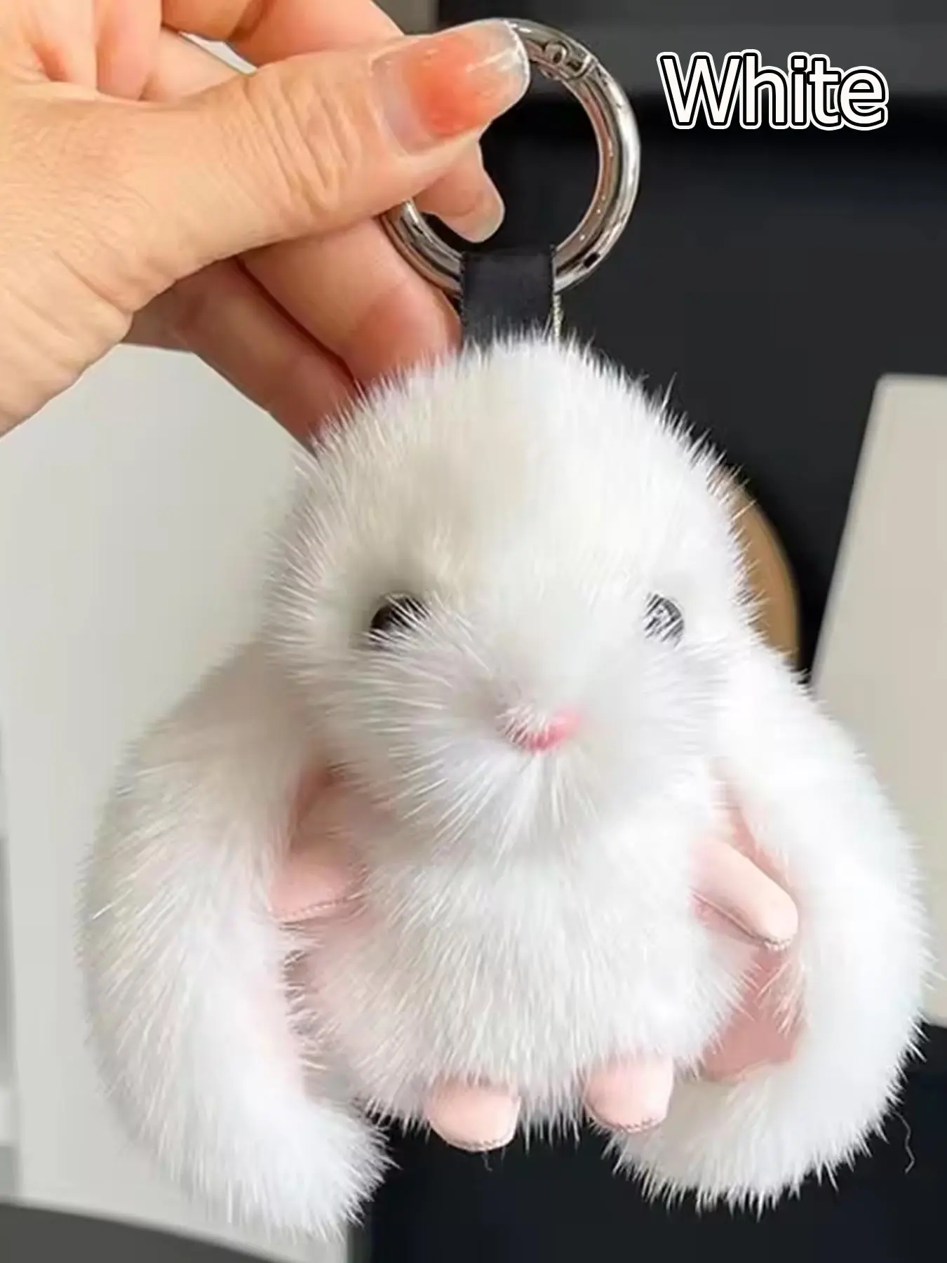 Plush Rabbit Keychain, Fluffy Bunny Keychain, Plush Toy Pendant, Suitable for Bag Decoration, Backpack Decoration, Car Pendant, Cute Keychain, Cute Keychain Accessory. Gifts for Boys And Girls