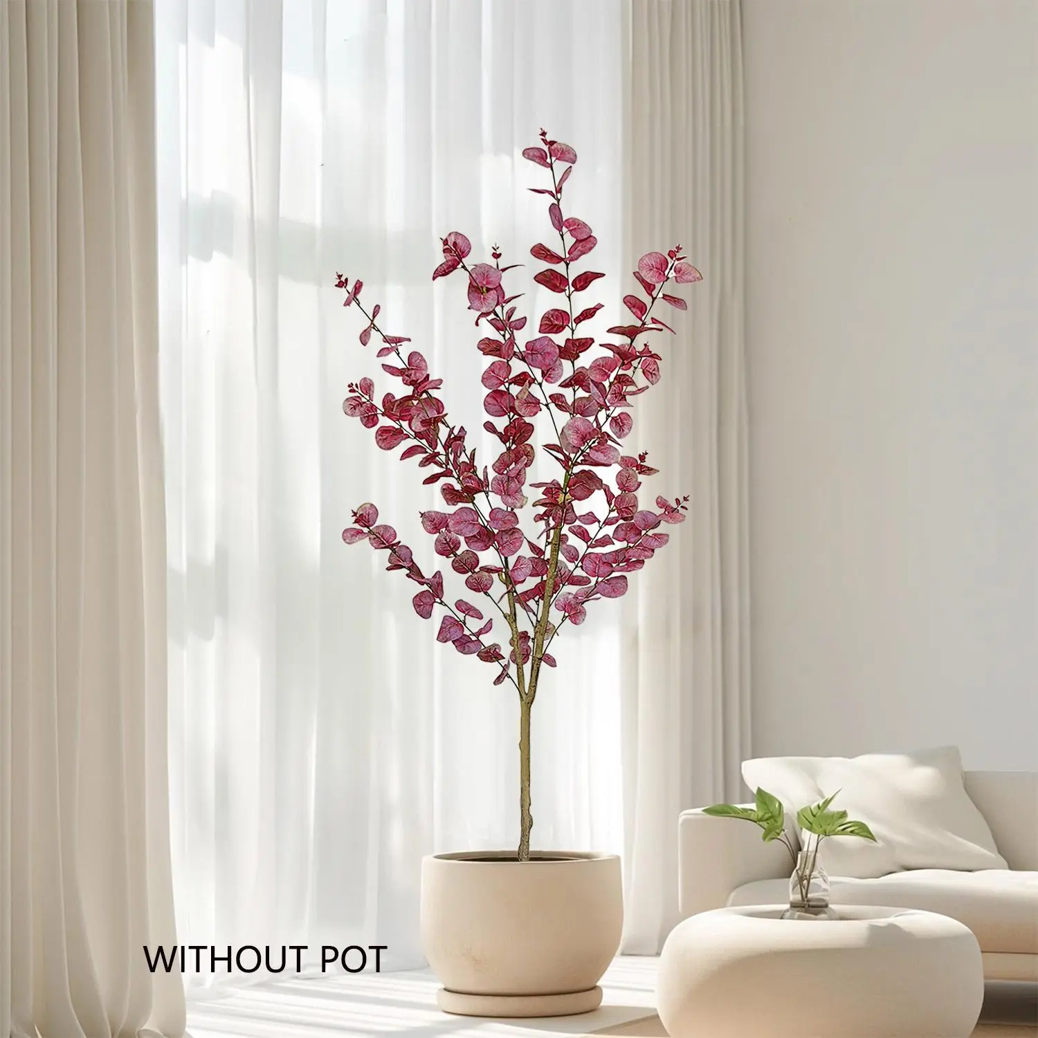 Artificial Eucalyptus Tree Plant Branch, 1 Set Fake Plant without Pot, Indoor Outdoor Decorative Ornament, Realistic Faux Plant for Flower Arrangements Home Office Garden Room Decor, Artificial Faux Greenery, Artificial Plants