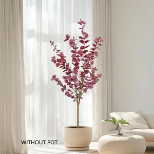 Artificial Eucalyptus Tree Plant Branch, 1 Set Fake Plant without Pot, Indoor Outdoor Decorative Ornament, Realistic Faux Plant for Flower Arrangements Home Office Garden Room Decor, Artificial Faux Greenery, Artificial Plants