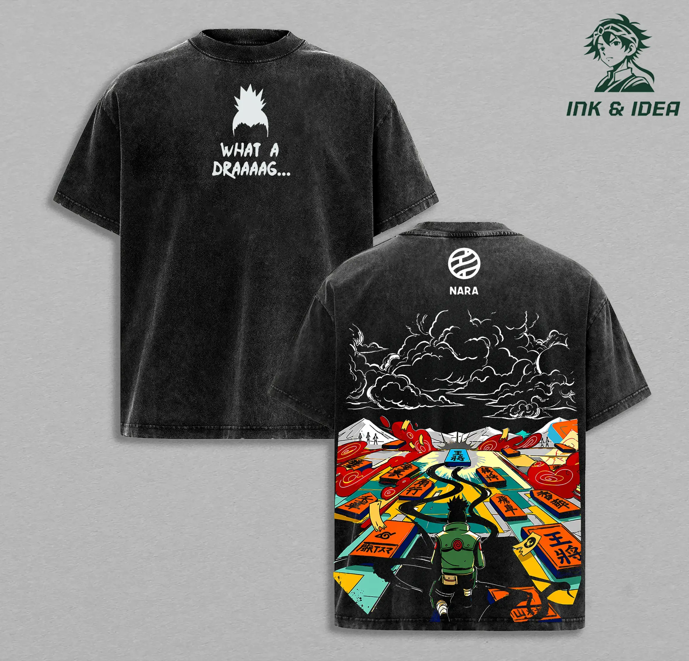 Shikamaru Nara “What a Drag” Vintage Anime Tee, Naruto Lazy Genius Graphic Shirt, Japanese Streetwear T-Shirt, Unisex Heavy Cotton Apparel, Gift for Anime Fans