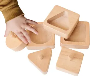 Montessori Shape Puzzle - First Puzzle - Knob Wooded Puzzles for Infant and Toddler