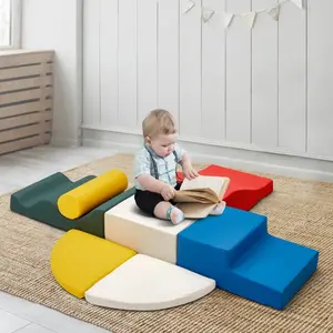 Toddler Climbing Blocks 1-3, Indoor Baby Soft Foam Climb & Crawl Set, Lightweight Play Gym Blocks, 5 or 7 PCS, Classic Colors, Holiday Gift