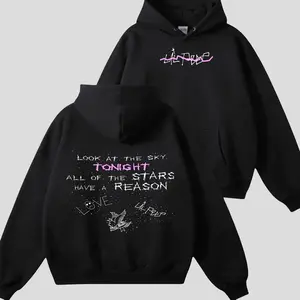Lil Peep "Look at the Sky Tonight" Graphic Tops - Cotton Soft Casual Fit Streetwear, Classic Design Rap-Themed T-Shirt, Sweatshirt, Hoodie with Pocket