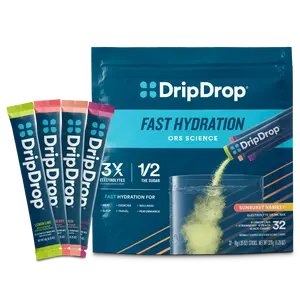 DripDrop Sunburst Variety Pack Electrolyte Powder, 8 oz sticks, 32 count