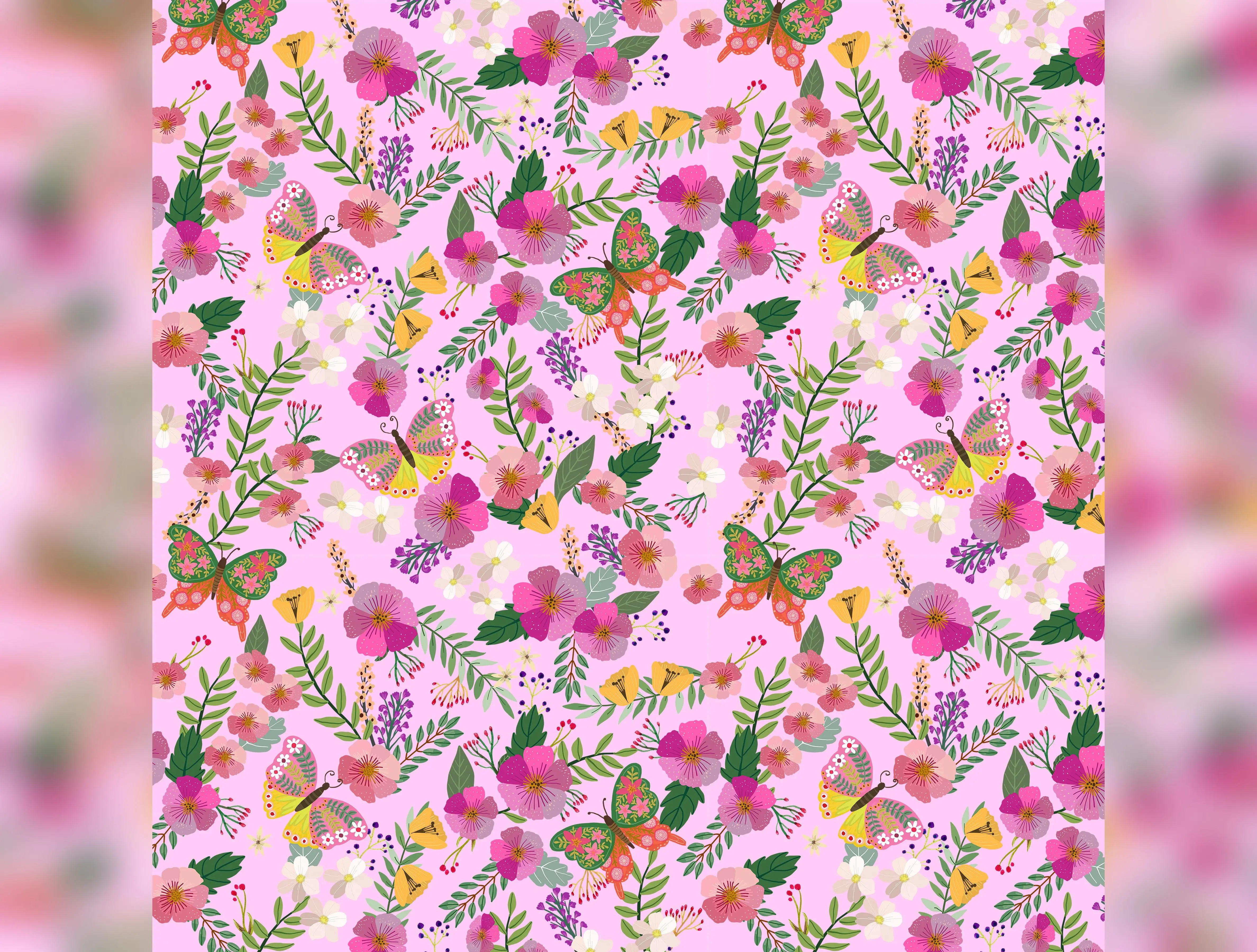 Floral Fiesta | Radiant Blossoms - Pink by Mia Charro for FreeSpirit | PWMC105.XPINK