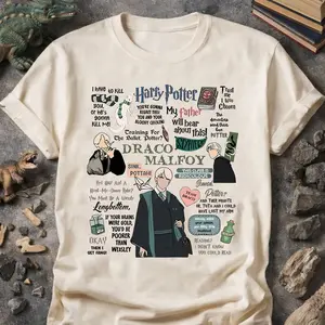 Vintage Draco Malfoy Potterhead Shirt, HP Gift, Wizard Magic Shirt, Draco Aesthetic Shirt, Wizard Movie Fan Tee