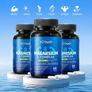 Viyouth Triple-Bottle Magnesium Zinc Complex – 1000mg of 7 Essential Magnesium Types per Serving for Consistent Nerve, Bone, Heart & Digestive Support – Independently Tested, 90-Day Supply