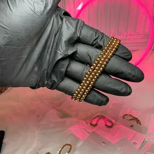 4 Gold beaded bracelet stainless steel