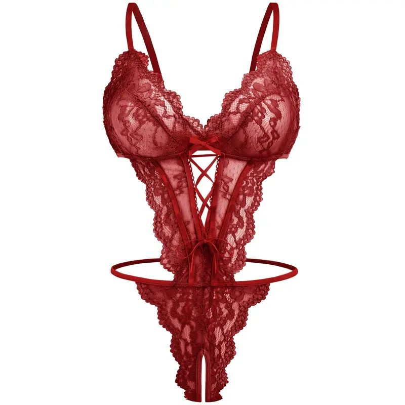 Avidlove Lingerie for Women Lace Bodysuit One Piece Lingerie Fit Adjustable Womenswear Ribbon Evening Soft Straps Stretchy Everyday Feminine Teddy Basic Minimalist