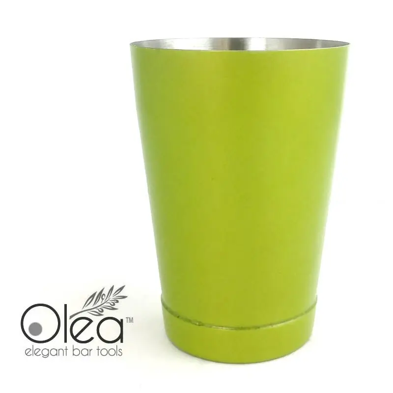 Olea™ 16oz Durable Weighted Stainless Steel Cocktail Shaker Tin - 3.25" Rim Diameter, 5" Height, Neon Metallic Lime Green Modern Bar Utensil for Bartender Vibes, Cocktail Time