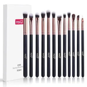 MSQ 12-Piece Soft Makeup Brush Set Multifunctional for Powder Liquid Cream with Leather Case Professional Makeup Tools for Women
