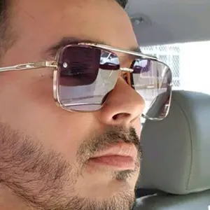 Summer Sun Shading Sunglasses, Uv400 Protective Sunglasses With Lenses, Fashionable Metal Sunglasses For Driving