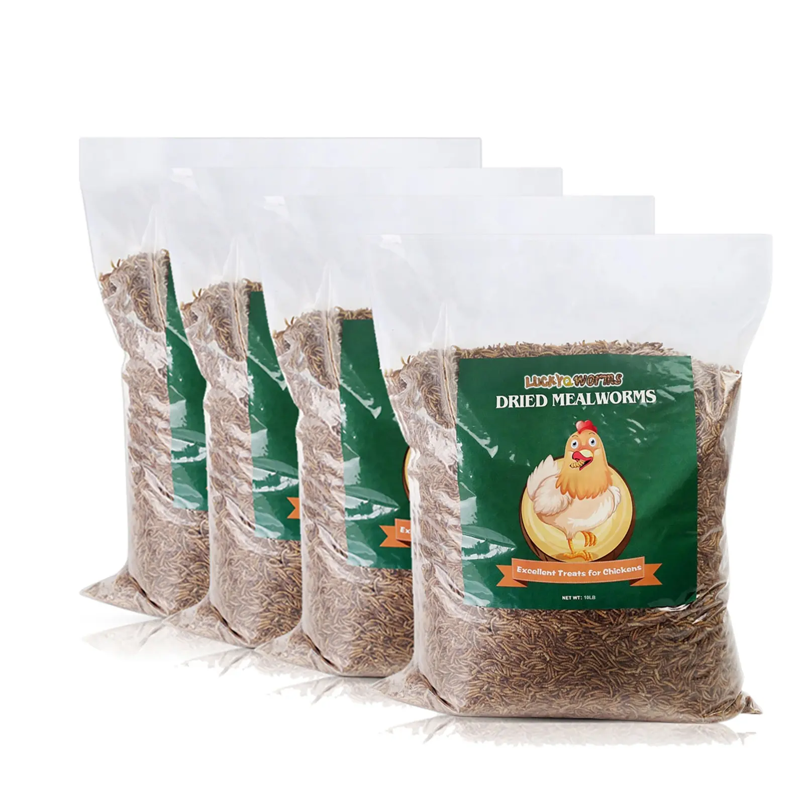LuckyQworms Dried Mealworms 40LBS High Protein Pet Food Tasty Crisp Treats Meal Worms for Chickens Wild Birds Hens Turtles Poultry Fish Ducks Geese Turkeys Lizards Tortoises Hamsters Dried Insect Animal Feed