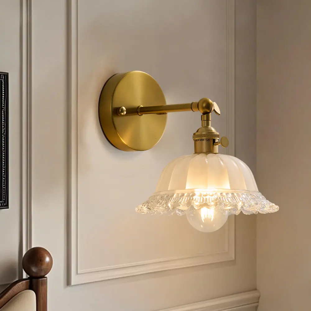 Retro Wall Lamp Glow-Up Alert!  180° Adjustable & Vintage Florals for MCM Homes