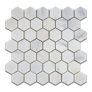 Calacatta Prestige (Asian Statuary) Hexagon 2" Polished/Honed Tile
