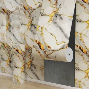 Aozey Marble Wall Sticker Roll, Self-Adhesive Wallpaper, Peel and Stick Wall Panel, Detachable Vinyl, Kitchen & Bathroom Countertops, Marble Backsplash Wallpaper