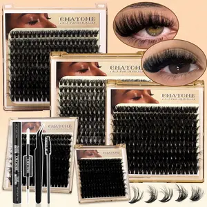200/180/160 Pcs D Curl 40D/50D/120D/140D/160D Mermaid Lash Extensions - Voluminous Curled Clusters, Volume Lash Clusters, Dramatic 10-18mm Lengths. DIY Volumizing Styles, Soft with Flowing Movement. For Home Use & Festival Gift Lashes.