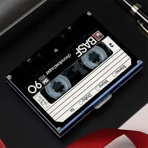 Lightweight Aluminum Alloy Card Holder, Six Cards Universal Metal Texture, Unisex Design, Silver Blue Options