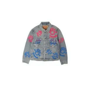 Bstroy Tears Type-2 Light Wash Denim Jacket "Pink / Blue" 802_081_63