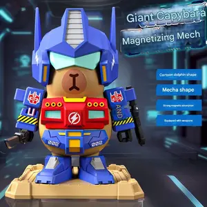 Cyberpunk Magnetic Dolphin Machine, Blue Robot Decor, Magnetic Assembly Mechanical Style, Trendy Desktop Display, Cute Cyberpunk Design, Action Figurine