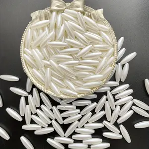White Rice Shape Long Strip DIY Handmade Accessories Hairpin Earring Bracelet Necklace Material Creative Beads Decoration Loose Beads