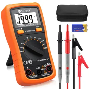 Neoteck Auto Ranging Digital Multimeter AC/DC Voltage Current Ohm Capacitance Frequency Diode Transistor Audible Continuity, Multi Tester with Backlit LCD