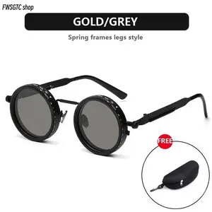 Polarized Round Sunglasses with ND9 Adjustable Dimming for Men & Women – Retro Punk Style UV400 Outdoor Eyewear, Durable Shades Perfect for Fishing, Driving, Hiking and All Outdoor Activities
