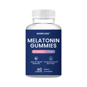 NATURE'S GATE Melatonin Gummies with Melatonin, Magnesium, L-Theanine, Sugar-free, 60 Count, 30-Day Supply