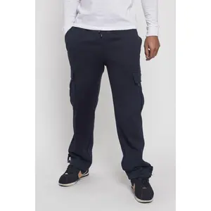 Victorious Men's Solid Fleece Heavyweight Cargo Sweat Pants