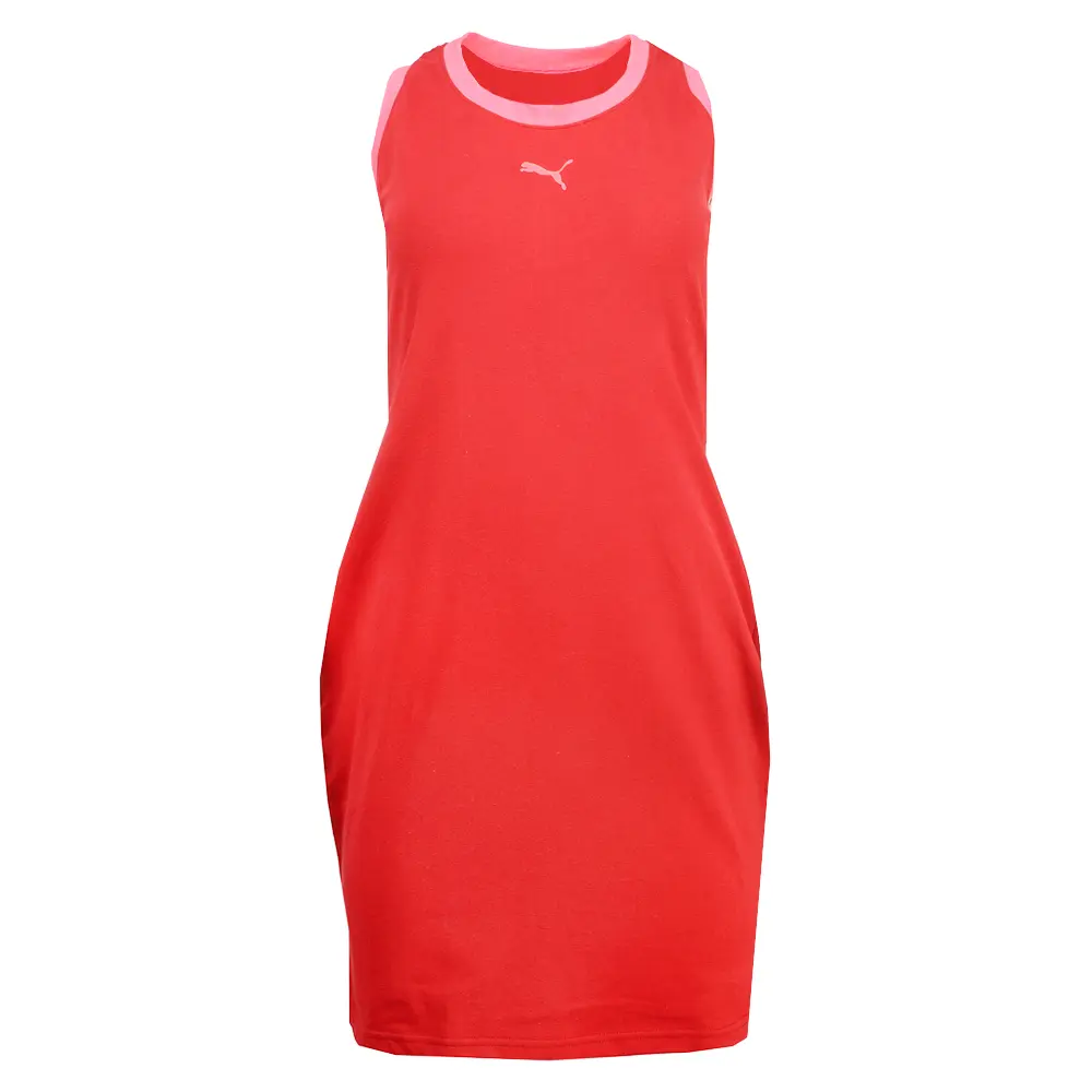PUMA Womens Her Trim Sleeveless Mini Dress Casual Casual - Red