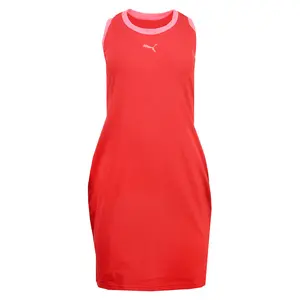 PUMA Womens Her Trim Sleeveless Mini Dress Casual Casual - Red