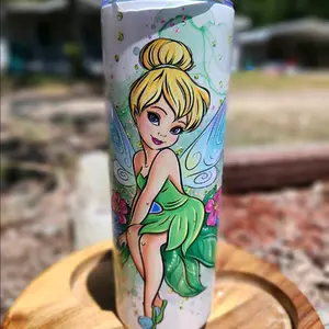 Tinker Bell 20oz Tumbler with metal straw and straw cleaner