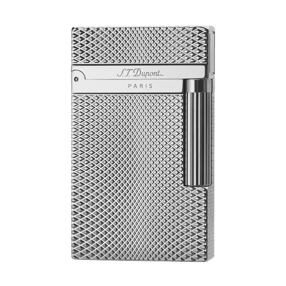 Diamond Head Guilloché Pattern Silver Luxury Lighter (NO FUEL) Classic Design best Gift Geometric Accessory