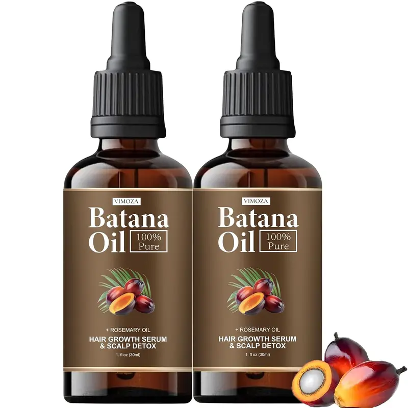 100% Organic Batana Oil Hair Growth Serum Oil for Haircare - Scalp Stimulator with Rosemary Dropper to Apply Scalp, Strengthen Strands, Promote Thicker Hair