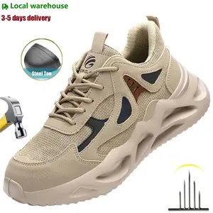 Men Safety Shoes For Work Safety Boots Breathable Steel Toe Puncture Proof Sport Work Sneakers Construction Security Boots Men Indestructible Shoes Construction Work & Daily Wear fashionable footwear