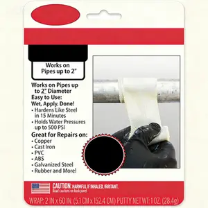 High Strength Fiberglass Wrap for Pipe Repair - 2x60 Inch Adhesive Cast - White Waterproof & Durable - Industrial Grade Leak Seal - Reusable Reinforcement Tape (38260)