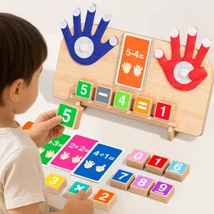 Multifunction Colorful Wooden Educational Math Manipulatives Number Counting Blocks, 1 Set Finger Counting Math Montessori Toys Math Learning Tools for Boys and Girls, Birthday Gifts