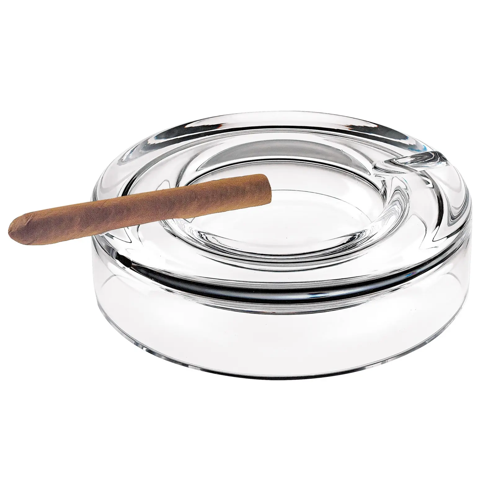 "Mouth Blown European Crystal Cigar Ash Tray"