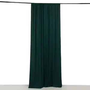Hunter Emerald Green 4-Way Stretch Spandex Backdrop Drape Curtain, Wrinkle Free Event Divider Panel with Rod Pockets - 5ftx10ft