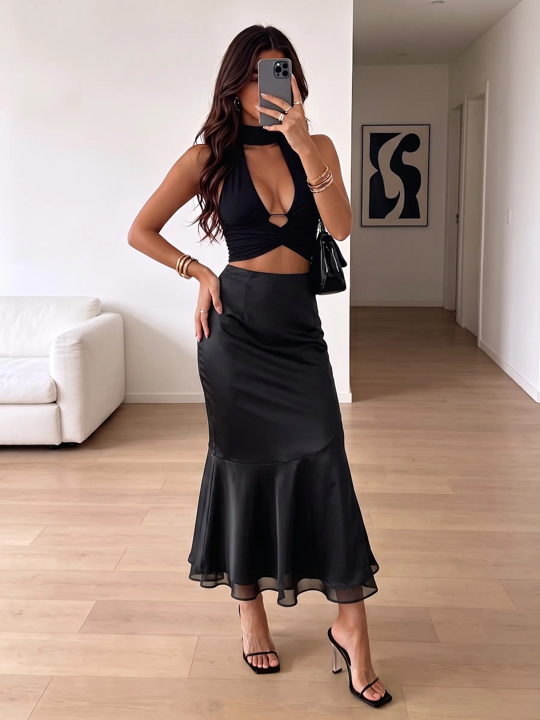 Women Bohemian Skirts Elegant High Waist Textured Mermaid Bodycon Maxi Skirt Solid Summer Casual Office Party Skirt