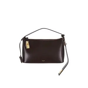 VERAFIED Hobo Bag in Dark Brown & Gold