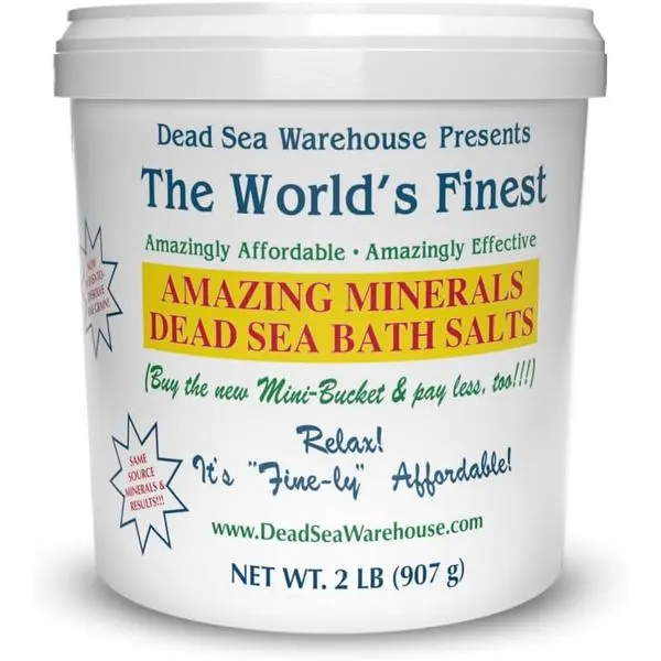 Dead Sea Warehouse – 100% Dead Sea Mineral Bath Salts – Great for Soothing Muscles Aches, Relaxation, Alleviate Skin Issues - Unscented - 2lbs (Pack of 1)