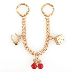Fashion Cherry & Dice Chain Bag Charm, Trendy All-match Decor for Handbags