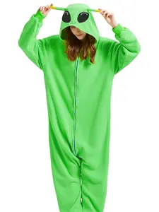 Adult alien onesie costume cosplay animal pajamas Halloween Costumes cartoon cosplay sleepwear for women men Womenswear Loungewear bunny ears Soft Party
